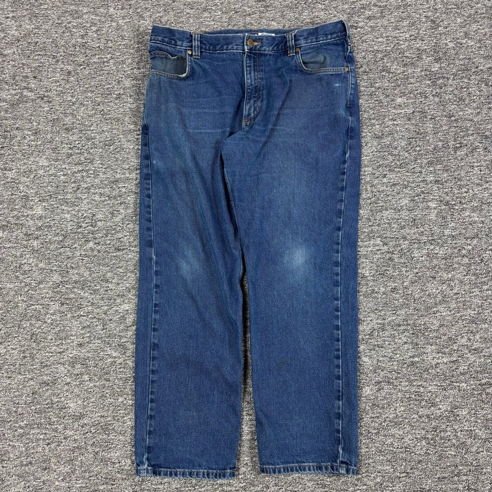 Relaxed Fit Straight Leg‎ Carhartt Workwear Blue Denim Jeans Mens Size 38x32